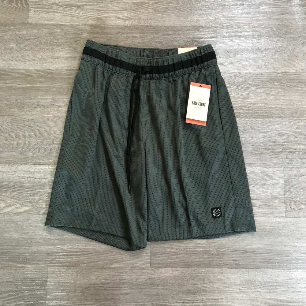 Legend Half Court Mens Basketball Shorts Green Mesh Athletic Size S 8.5 Inseam